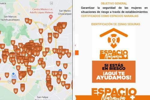 Cuentan mujeres mexiquenses con espacios naranjas para pedir ayuda